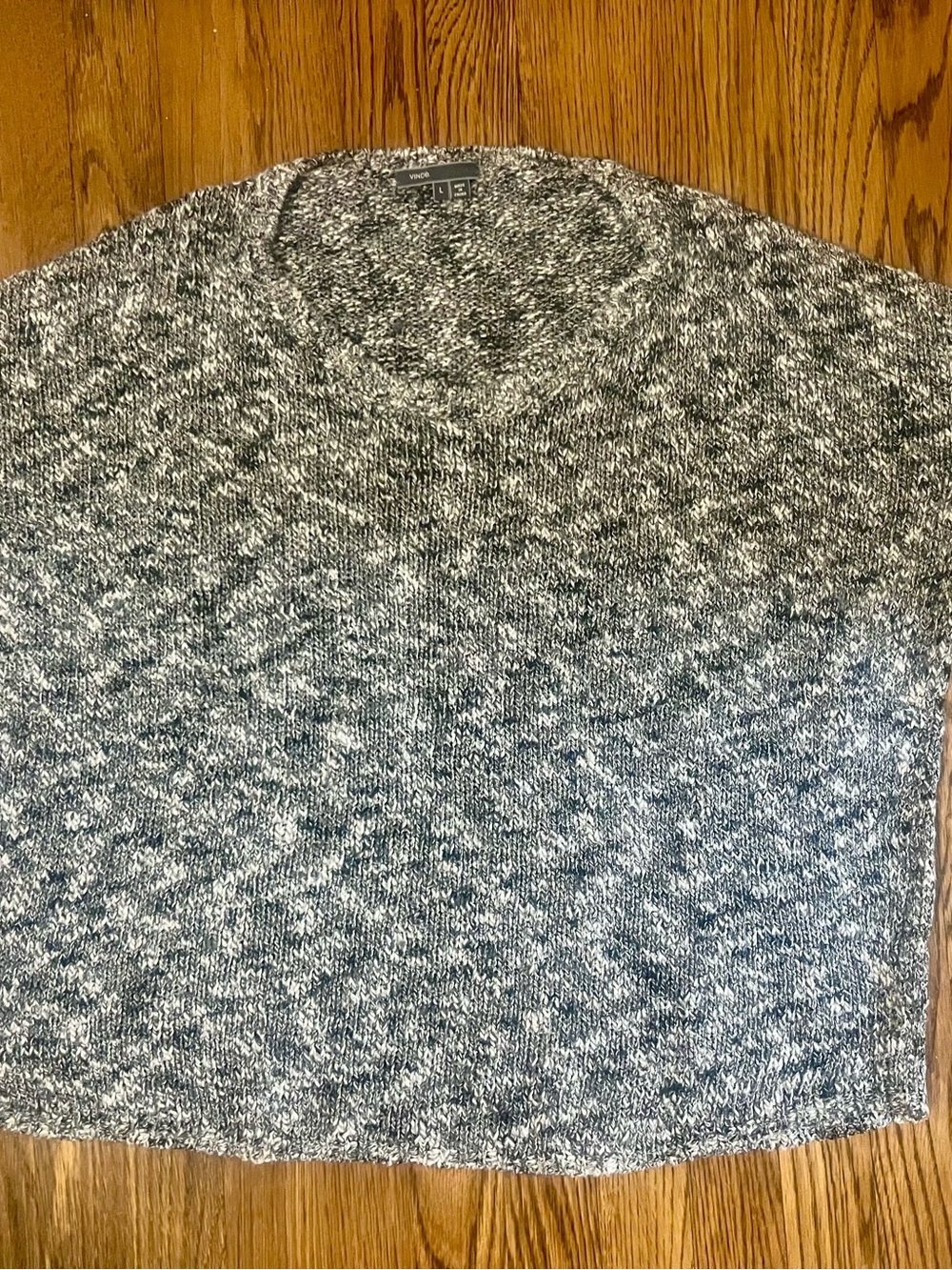 Vince Marled Crewneck Sweater in Black and White